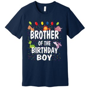 Brother Of The Birthday Dino Theme Bday Party Premium T-Shirt