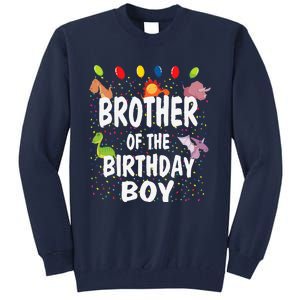 Brother Of The Birthday Dino Theme Bday Party Tall Sweatshirt