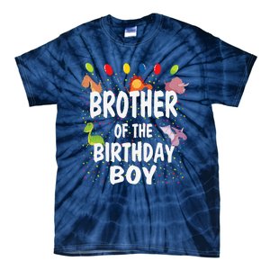 Brother Of The Birthday Dino Theme Bday Party Tie-Dye T-Shirt