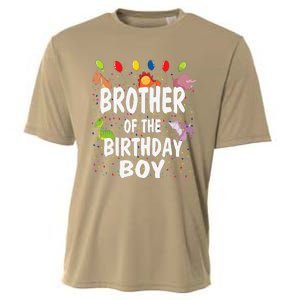 Brother Of The Birthday Dino Theme Bday Party Cooling Performance Crew T-Shirt