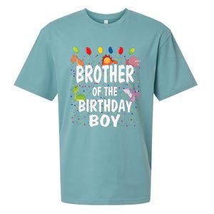 Brother Of The Birthday Dino Theme Bday Party Sueded Cloud Jersey T-Shirt