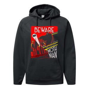 Beware Of The Chicago Mothman! Art Deco Pop Culture Cryptid Performance Fleece Hoodie