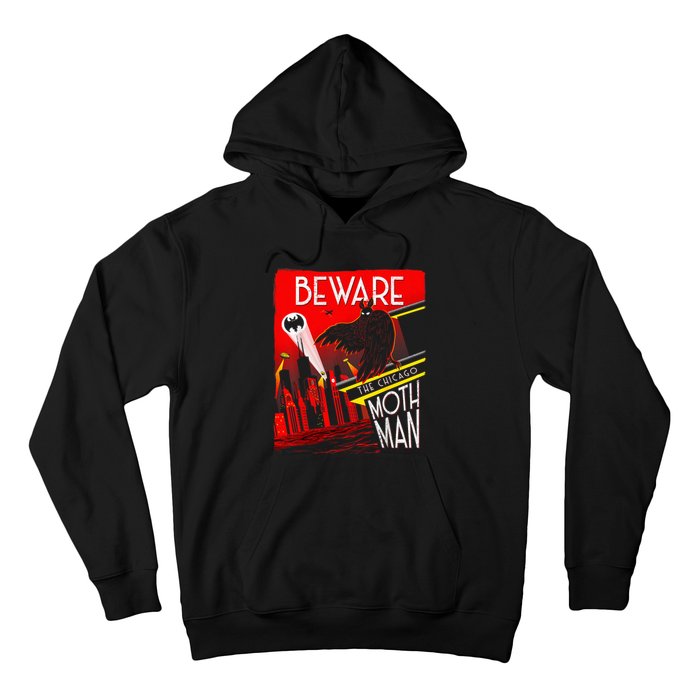 Beware Of The Chicago Mothman! Art Deco Pop Culture Cryptid Hoodie