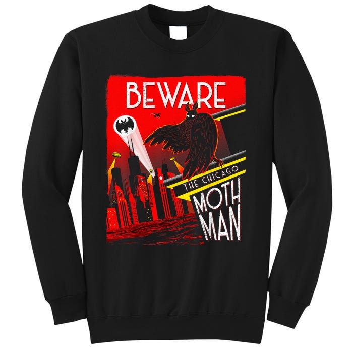 Beware Of The Chicago Mothman! Art Deco Pop Culture Cryptid Sweatshirt