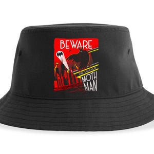 Beware Of The Chicago Mothman! Art Deco Pop Culture Cryptid Sustainable Bucket Hat