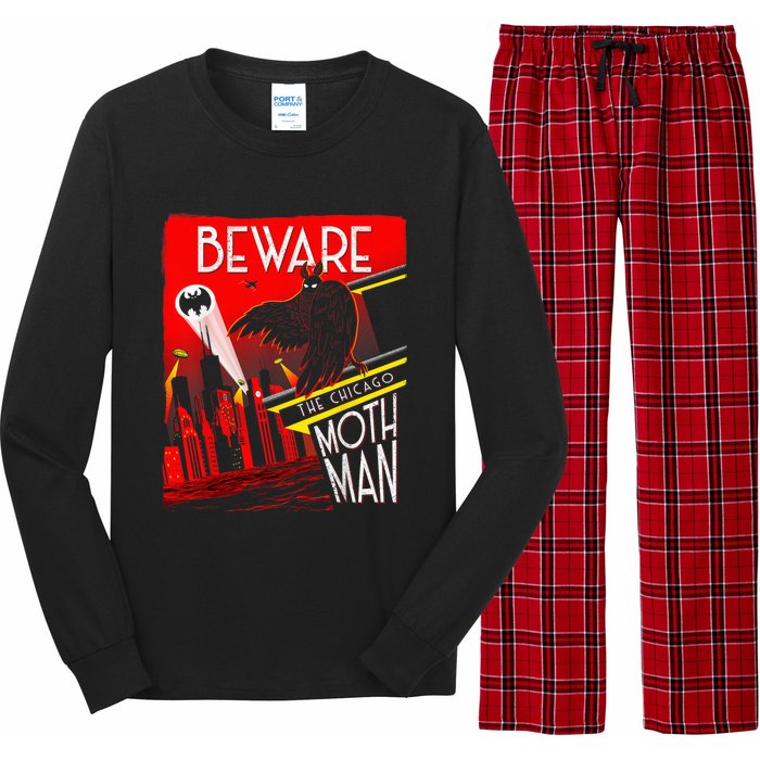 Beware Of The Chicago Mothman! Art Deco Pop Culture Cryptid Long Sleeve Pajama Set