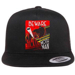 Beware Of The Chicago Mothman! Art Deco Pop Culture Cryptid Flat Bill Trucker Hat