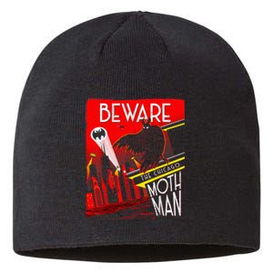 Beware Of The Chicago Mothman! Art Deco Pop Culture Cryptid Sustainable Beanie