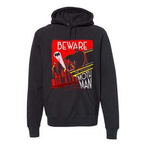 Beware Of The Chicago Mothman! Art Deco Pop Culture Cryptid Premium Hoodie