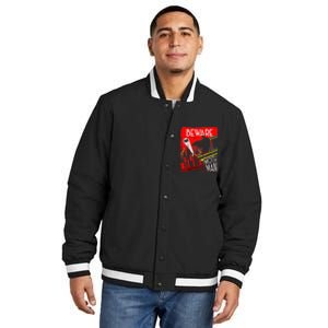 Beware Of The Chicago Mothman! Art Deco Pop Culture Cryptid Insulated Varsity Jacket