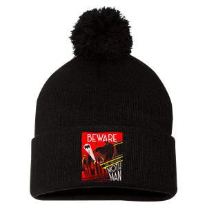 Beware Of The Chicago Mothman! Art Deco Pop Culture Cryptid Pom Pom 12in Knit Beanie