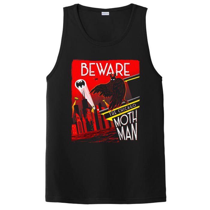 Beware Of The Chicago Mothman! Art Deco Pop Culture Cryptid PosiCharge Competitor Tank