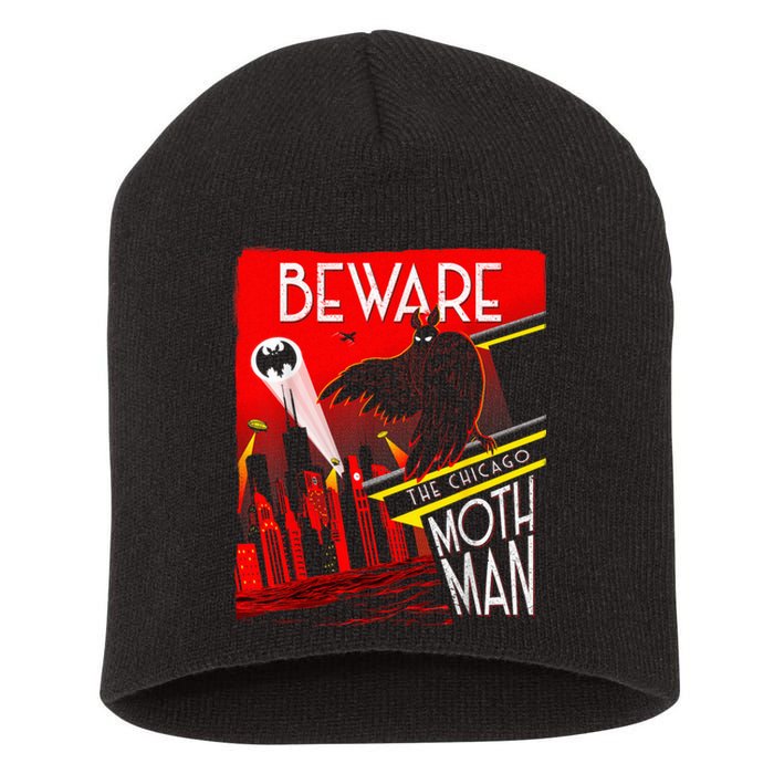 Beware Of The Chicago Mothman! Art Deco Pop Culture Cryptid Short Acrylic Beanie