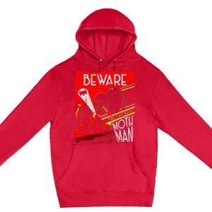 Beware Of The Chicago Mothman! Art Deco Pop Culture Cryptid Premium Pullover Hoodie