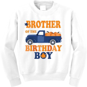 Brother of The Pumpkin Truck 1st Birthday Kids Sweatshirt