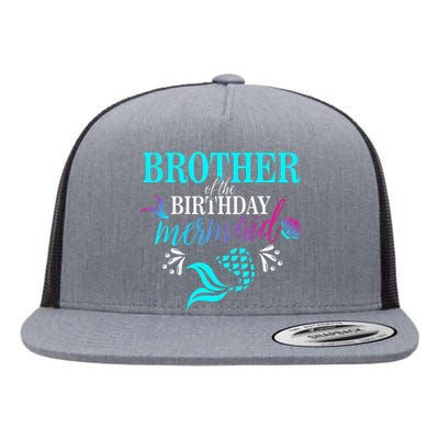 Brother Of The Birthday Mermaid Matching Family Flat Bill Trucker Hat