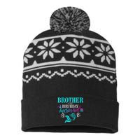 Brother Of The Birthday Mermaid Matching Family USA-Made Snowflake Beanie