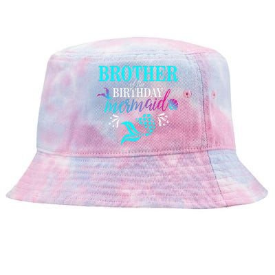 Brother Of The Birthday Mermaid Matching Family Tie-Dyed Bucket Hat