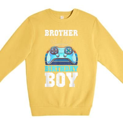 Brother Of The Birthday Boy Matching Video Gamer Birthday Premium Crewneck Sweatshirt