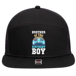 Brother Of The Birthday Boy Matching Video Gamer Birthday 7 Panel Mesh Trucker Snapback Hat