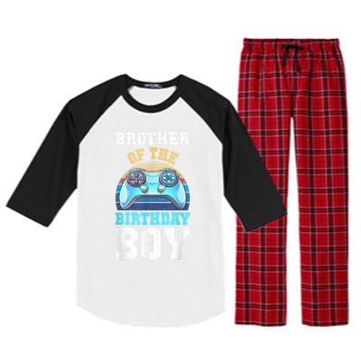 Brother Of The Birthday Boy Matching Video Gamer Birthday Raglan Sleeve Pajama Set