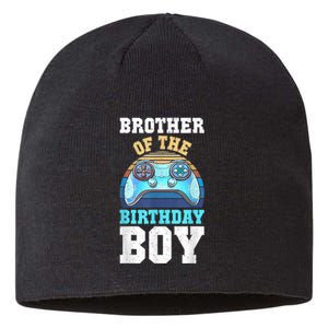 Brother Of The Birthday Boy Matching Video Gamer Birthday Sustainable Beanie