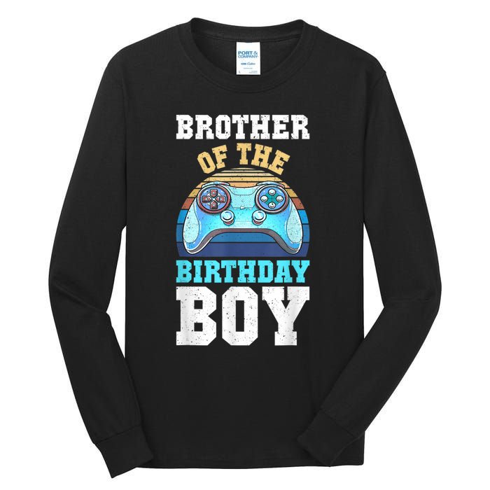 Brother Of The Birthday Boy Matching Video Gamer Birthday Tall Long Sleeve T-Shirt