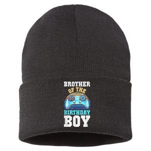 Brother Of The Birthday Boy Matching Video Gamer Birthday Sustainable Knit Beanie