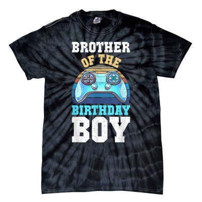 Brother Of The Birthday Boy Matching Video Gamer Birthday Tie-Dye T-Shirt