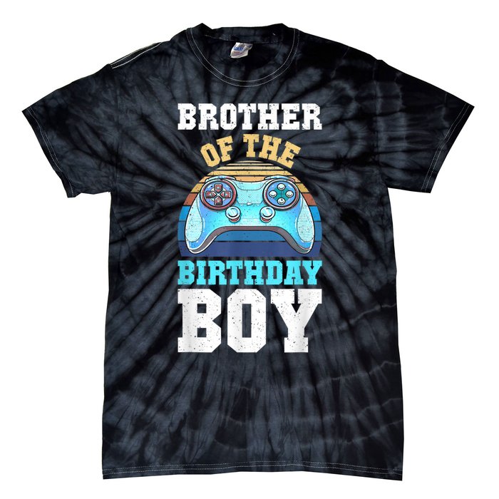 Brother Of The Birthday Boy Matching Video Gamer Birthday Tie-Dye T-Shirt