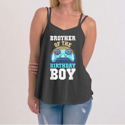 Brother Of The Birthday Boy Matching Video Gamer Birthday Women's Strappy Tank