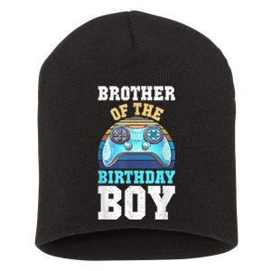 Brother Of The Birthday Boy Matching Video Gamer Birthday Short Acrylic Beanie