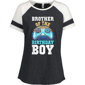 Brother Of The Birthday Boy Matching Video Gamer Birthday Enza Ladies Jersey Colorblock Tee