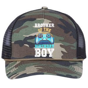 Brother Of The Birthday Boy Matching Video Gamer Birthday Retro Rope Trucker Hat Cap