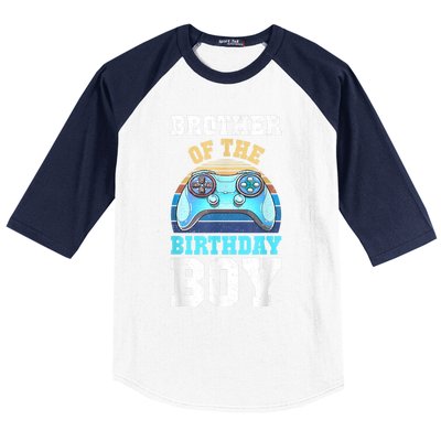 Brother Of The Birthday Boy Matching Video Gamer Birthday Baseball Sleeve Shirt