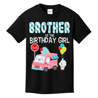 Brother Of The Birthday Girl Ice Cream Truck Bday Party Kids T-Shirt