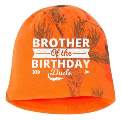 Brother Of The Birthday Dude Party Bday Proud Birthday Kati - Camo Knit Beanie