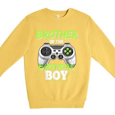 Brother Of The Birthday Boy Matching Video Game Birthday Premium Crewneck Sweatshirt