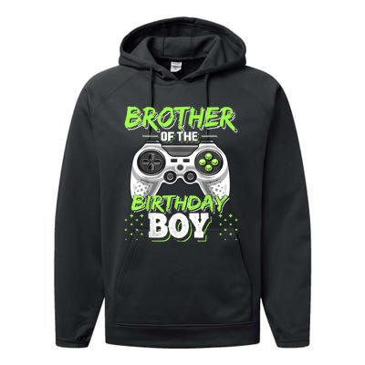 Brother Of The Birthday Boy Matching Video Game Birthday Performance Fleece Hoodie