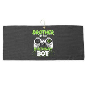 Brother Of The Birthday Boy Matching Video Game Birthday Large Microfiber Waffle Golf Towel