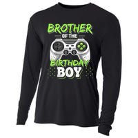 Brother Of The Birthday Boy Matching Video Game Birthday Cooling Performance Long Sleeve Crew