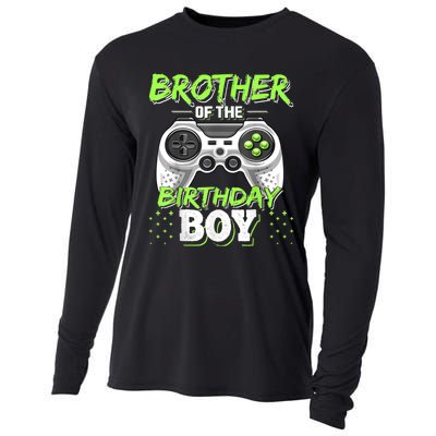 Brother Of The Birthday Boy Matching Video Game Birthday Cooling Performance Long Sleeve Crew