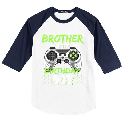 Brother Of The Birthday Boy Matching Video Game Birthday Baseball Sleeve Shirt