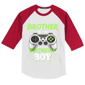 Brother Of The Birthday Boy Matching Video Game Birthday Kids Colorblock Raglan Jersey