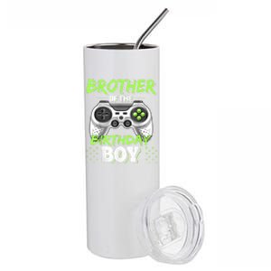 Brother Of The Birthday Boy Matching Video Game Birthday Stainless Steel Tumbler