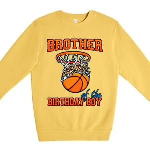 Brother Of The Birthday Boy Basketball Birthday Family Party Premium Crewneck Sweatshirt