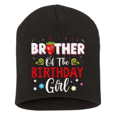 Brother Of The Birthday For Strawberry Bday Party Short Acrylic Beanie