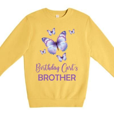 Brother Of The Birthday Butterfly Family 1st Birthday Meaningful Gift Premium Crewneck Sweatshirt