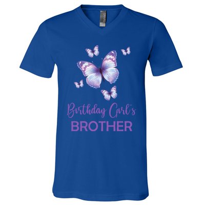 Brother Of The Birthday Butterfly Family 1st Birthday Meaningful Gift V-Neck T-Shirt