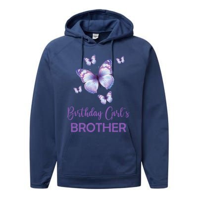 Brother Of The Birthday Butterfly Family 1st Birthday Meaningful Gift Performance Fleece Hoodie